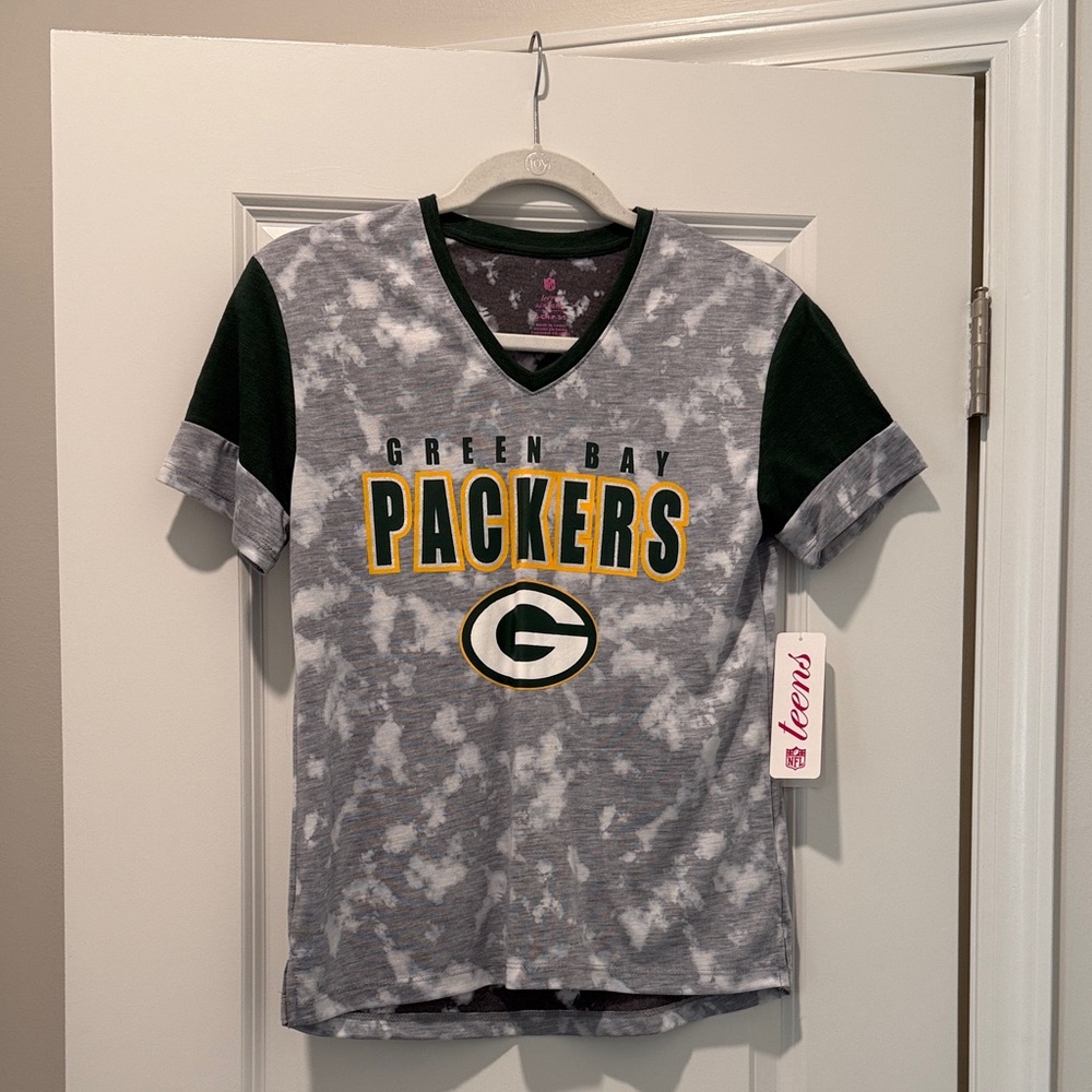 Green Bay Packers Gray and Green Short Sleeve Tee